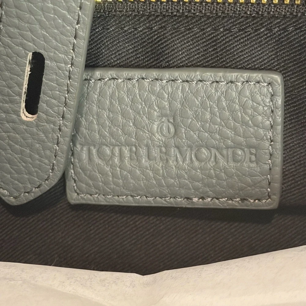 Tote Le Monde “Milan Tote” Genuine Leather Shoulder strap Bag - Grey - One Size